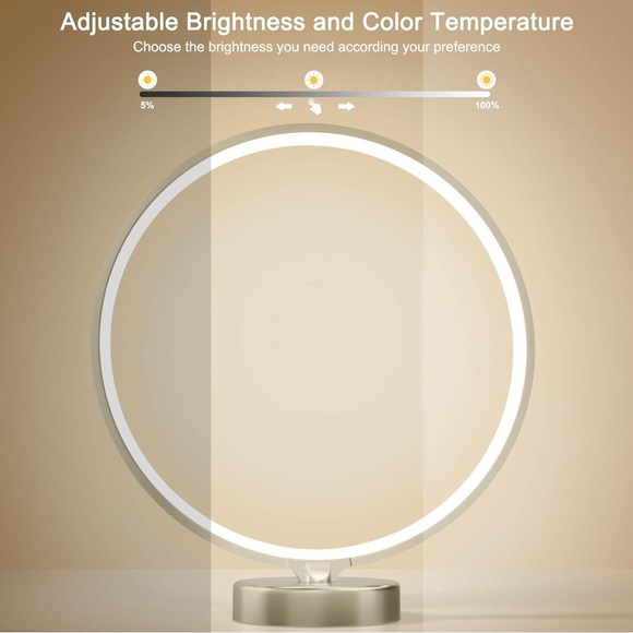 SUNY Modern Circle LED 3 Color Temperature & Brightness USB Port - New in Box - Picture 4 of 9